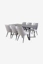 Venture Home   Spisegruppe Maggie med 6 stk spisestoler Valleta   Svart