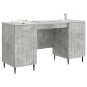 vidaXL Skrivebord med dør Betonggrå 142,5 x 50 x 75 cm Konstruert tre