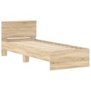 vidaXL Sengeramme med hodegavl sonoma eik 90x190 cm konstruert tre 8721012240049