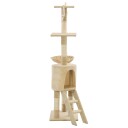 Vidaxl Kattetre Med Klorestolper I Sisal 138 cm Beige