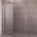 Alterna Pyxis Fast Dusjvegg"Walk-in"Svart Matt / 80cm Klart Glass