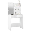 vidaXL Sminkebord med LED hvit 74,5x40x141 cm