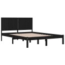 vidaXL Sengeramme svart heltre furu 200x200 cm