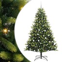  Kunstig sammenleggbar juletre med 300 LED lys grønn 180 cm