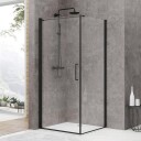 Sanipro Town Fastvegg - Pris pr stk Svart Matt / 100cm Klart Glass