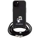 Karl Lagerfeld Mobildeksel iPhone 15 Plus Saffiano Crossbody Svart