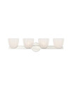 Visual Comfort Carola 4 Light Bath Sconce Polished Nickel/White Glass