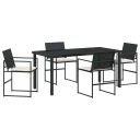  5 Delers Hagemiddagssett med Pute Svart Poly Rattan