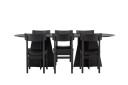 Venture Home Bootcut Spisegruppe + 6 stoler Svart