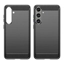 Samsung Galaxy S24+ Børstet TPU Deksel Karbonfiber Svart
