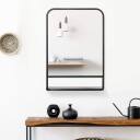 Moderne rektangulært veggspeil med hylle 70x50 cm