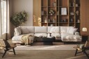 Copenhagen Premium 5 personers Venstrevendt U formet Dyb Sofa med Divan og Chaiselong i Stoff   Beige