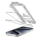 Tech Protect Quick Set+ 2 pack Tempered Glass Screen Protector for iPhone 15 Pro Black