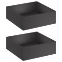 vidaXL Hageblomsterpotte 2 stk. Svart 60 x 60 x 20 cm Kaldvalsestål