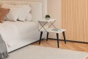 Kaysie Nattbord 50 cm - Svart/Marmor