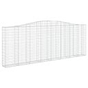 vidaXL Gabionkurver buede 8 stk 400x30x140/160 cm galvanisert jern