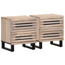  Nattbord 2 stk 40x34x46 cm heltre bleket mango 377433