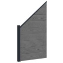 vidaXL Gjerdesett 95 x 180 cm WPC og Aluminium Grå