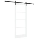vidaXL Skyvedør med utstyrsett Hvit 83x202 cm Solid furu