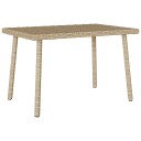 vidaXL Hage salongbord rektangulær beige 60x40x37 cm polyrotting