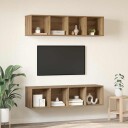  TV benk sett 3 pcs artisan eik Konstruert tre