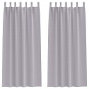  Gardiner med gardiner 2 pcs Metall grå 225x140cm Polyester