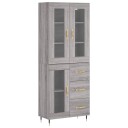 vidaXL Highboard grå sonoma 69,5x34x180 cm konstruert tre 8720845480059