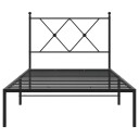  Sengeramme i metall med hodegavl svart 90x190 cm 8721012373785