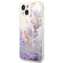 Guess Mobildeksel til iPhone 14 Plus 6,7" Lilla med Flytende Glitter