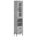vidaXL Highboard betonggrå 34,5x34x180 cm konstruert tre 8720845487317