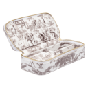 DARK Velvet Jewellery Box Mini Warm Taupe Savannah Pattern