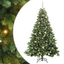  Kunstig juletre med 300 LED med stativ grønn 210 cm PE og PVC