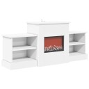 vidaXL Elektrisk peis Hvit 110 x 30 x 50 cm Konstruert tre