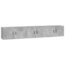  Vegghengte TV benker 3 stk betonggrå 80x34,5x40 cm