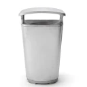 Byarums Bruk Monolit papirkurv med tak Aluminium