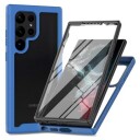 360 Beskyttelse Samsung Galaxy S23 Ultra 5G Deksel Blå / Klar