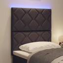  LED Hodegjerde Diamantblokkmønster Mørk Brun 80 cm Stoff