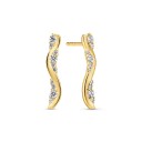 Sif Jakobs Jewellery Ellera Waves Altro Lungo Earrings Gullfarge Hvit 19.5 mm