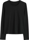 aim´n Soft Basic Round Neck Long Sleeve   BLACK   XL