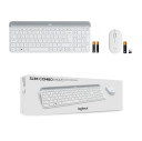 Logitech MK470 Slim Combo Trådløst Tastatur og Mussett Nordisk Hvit