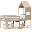  Høyseng med tak voksbrun 75x190 cm heltre furu 8721102669170