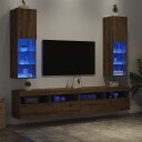  TV-benker med LED-lys 2 stk artisan eik 30,5x30x102 cm 8721158556875