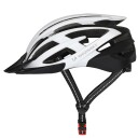 Wozinsky MTB Sykkelhjelm med avtakbar skjerm og USB baklykt - Str. M, 54-57cm - Svart/Hvit