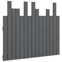 vidaXL Veggmontert hodegavl grå 95,5x3x80 cm heltre furu