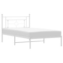 vidaXL Sengeramme i metall med hodegavl hvit 107x203 cm 8721012249172