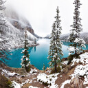 Snow at Moraine Plakat Plakat / 40x40cm