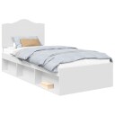  Sengestamme med hodegjerde Hvit 75 x 190 cm Massiv furu