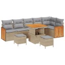 vidaXL Hagesofa Set 11 stk. 7-Antall seter Beige og lys grå