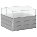 vidaXL Plantekassed Lysegrå 100 x 100 x 77 cm Galvanisert Stål