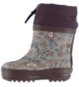 Wheat Termostøvler - Soft Sand Blomster - Wheat - 22 - Gummistøvler Beige Brun Lilla